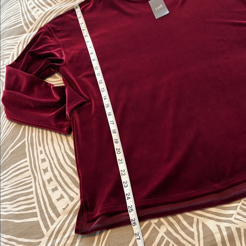 J. JILL bordeau colored velvet top - Picture 5 of 7